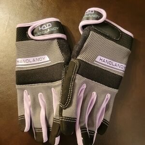 Women's Lavender and Black Gardening Gloves